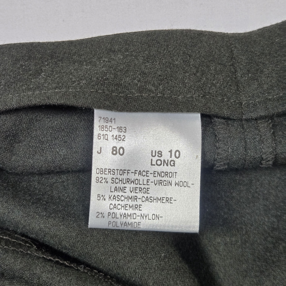 VTG Bogner Sz 10 Long Wool Cashmere Trousers Grey Straight Leg Y2K - Picture 8 of 12